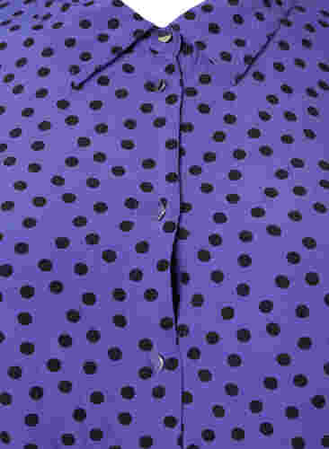 Lang gestippeld overhemd van viscose, R.Blue w. Black Dot, Packshot image number 2
