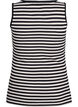 Gestreepte tanktop met een ribstructuur, Zwart, Packshot image number 1