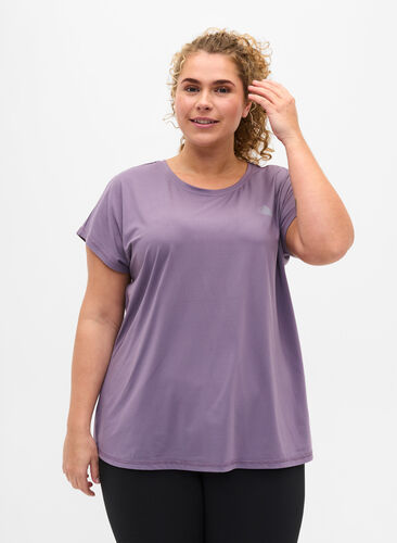 Effen sportshirt, Purple Sage, Model image number 0