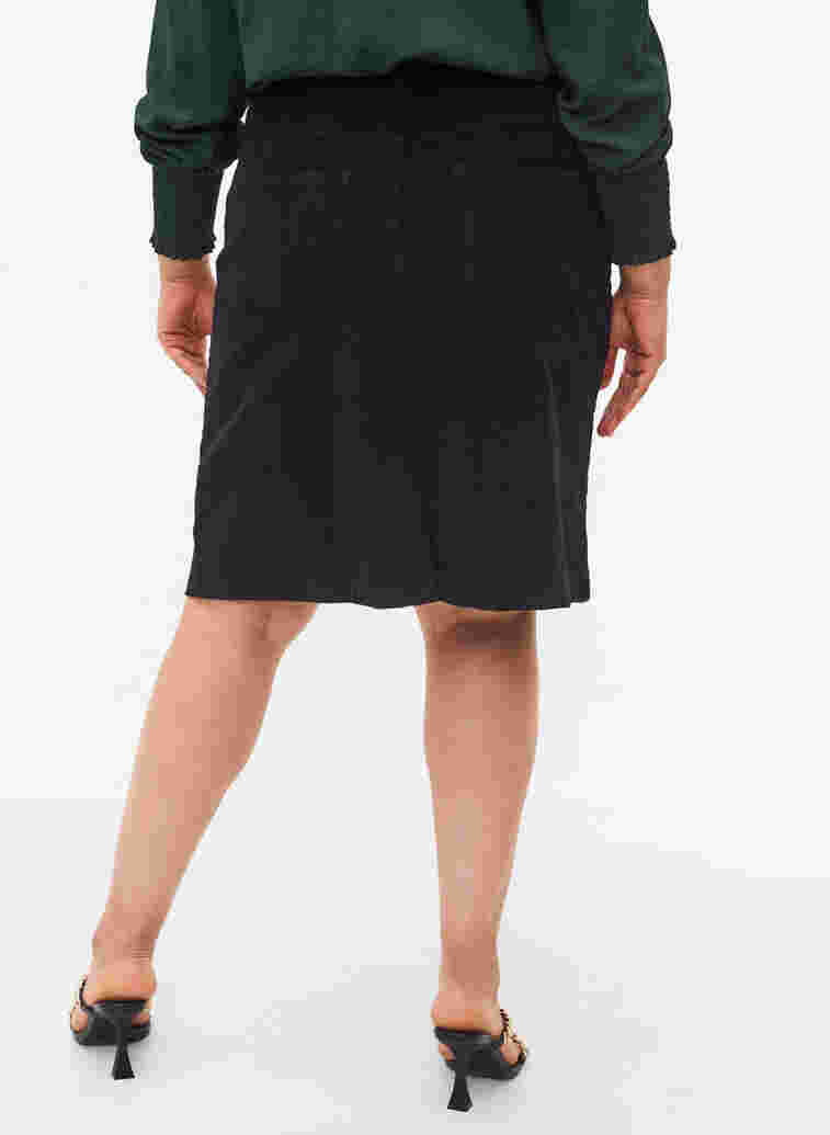 Katoenen rok in fluweel, Black, Model image number 1