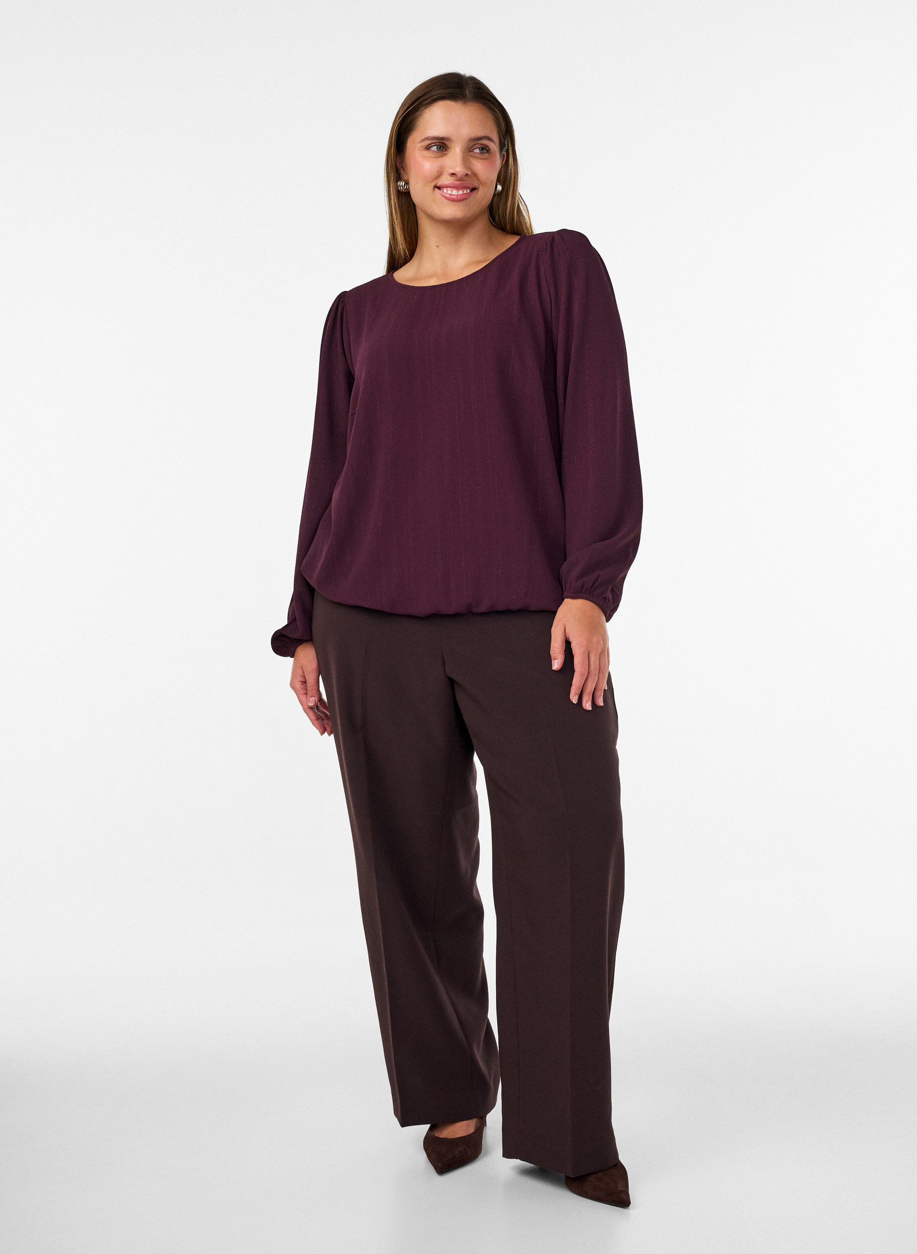 ZizziBlouse met glitter, Rood, Model image number 1