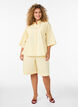 Gestreepte shorts met een hoge taille en los pasvorm, Geel, Model image number 1