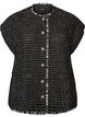 Geruite gilet met decoratieve knopen, Zwart, Packshot image number 0