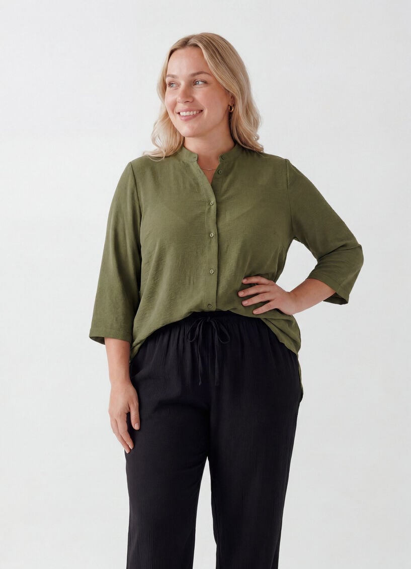 Tuniek met 3/4 mouwen, Groen, Model image number 0