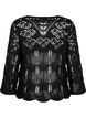 Gebreide blouse met kantpatroon, Black, Packshot image number 1