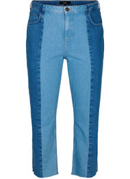Cropped Vera jeans met colorblock, Blue denim