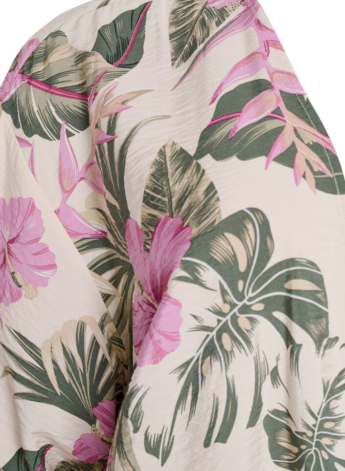 Kimono van viscose met 3/4 mouwen, Vanille, Packshot image number 2
