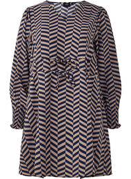 Jurk met strikceinturen in de taille, Blauw