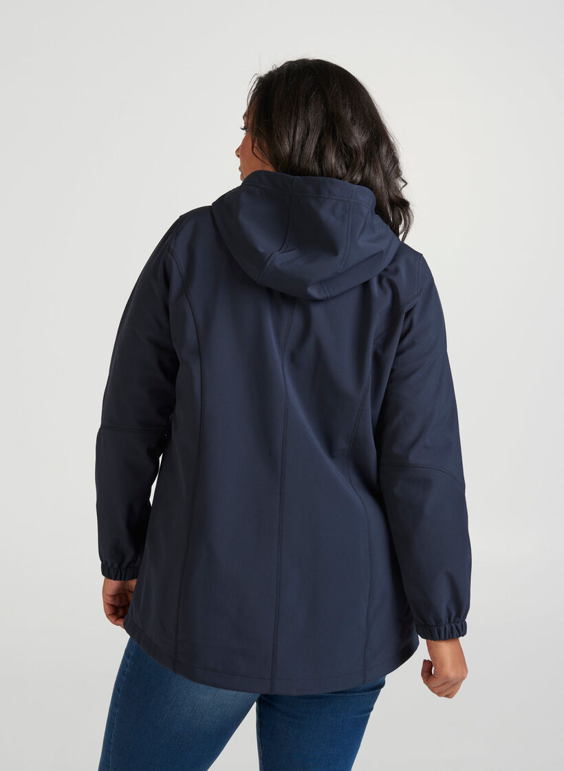 Korte softshell jas met capuchon, Night Sky, Model image number 1