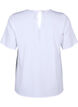 Blouse van viscose met korte mouwen en strikjes, Bright White, Packshot image number 1