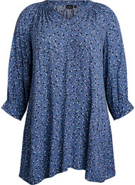 Tunic met bloemenprint en 3/4 mouwen, Blauw