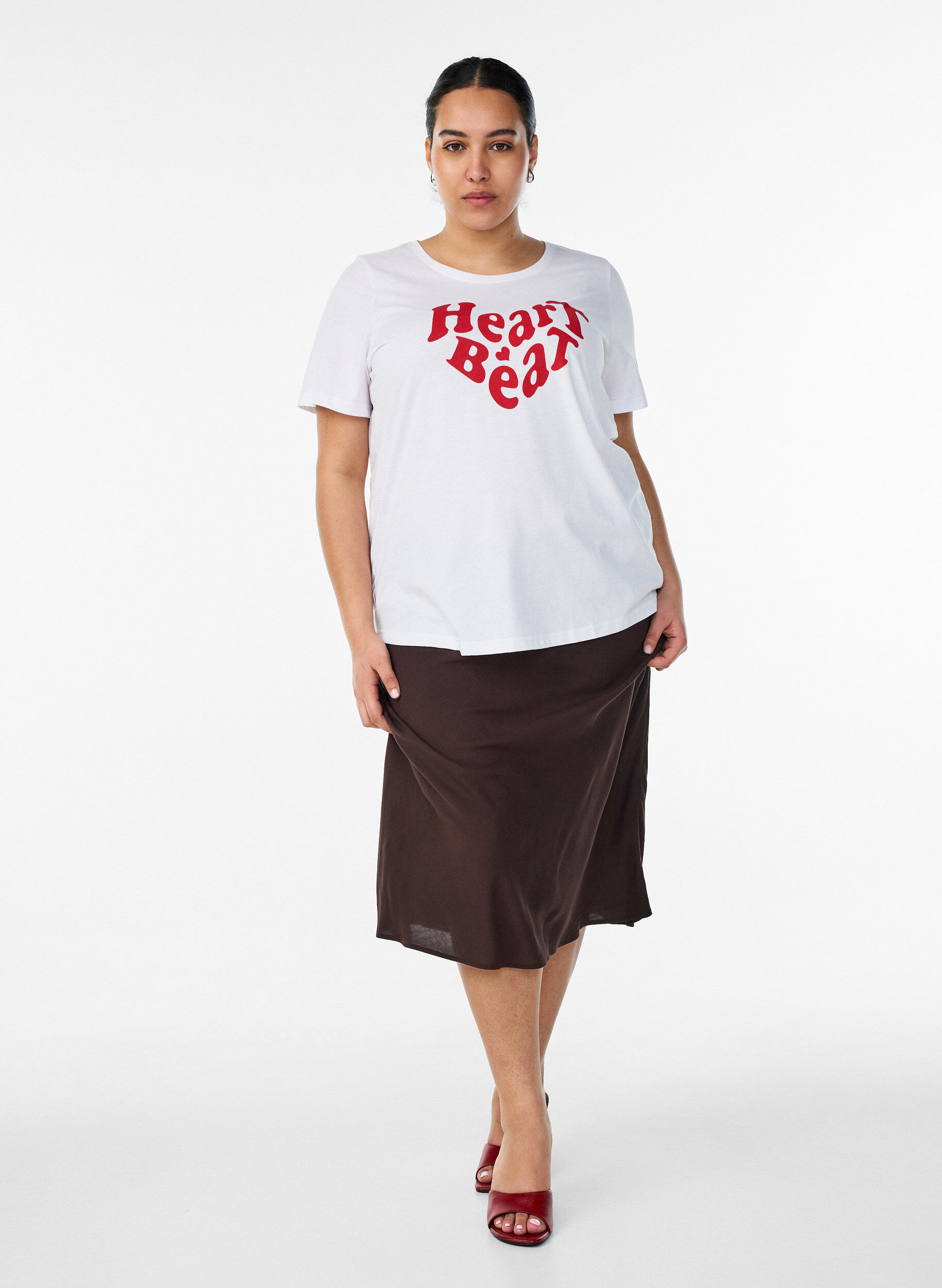 ZizziT-shirt met motief, Wit, Model image number 1