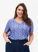 FLASH - Bedrukt t-shirt met v-hals, Blue Rose Ditsy, Model image number 0