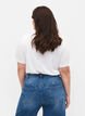 Basic t-shirt met korte mouwen en v-hals, Wit, Model image number 2