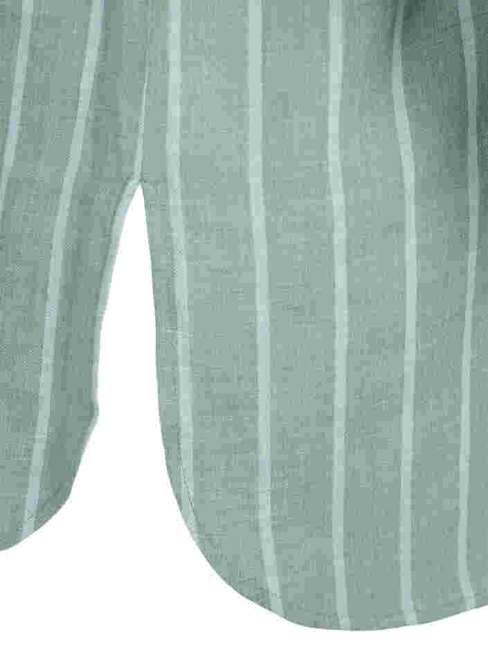 Gestreept v-hals overhemd, Balsam Green Stripe, Packshot image number 3