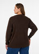 Gem&ecirc;leerde gebreide blouse met ronde hals, Bruin, Model image number 2