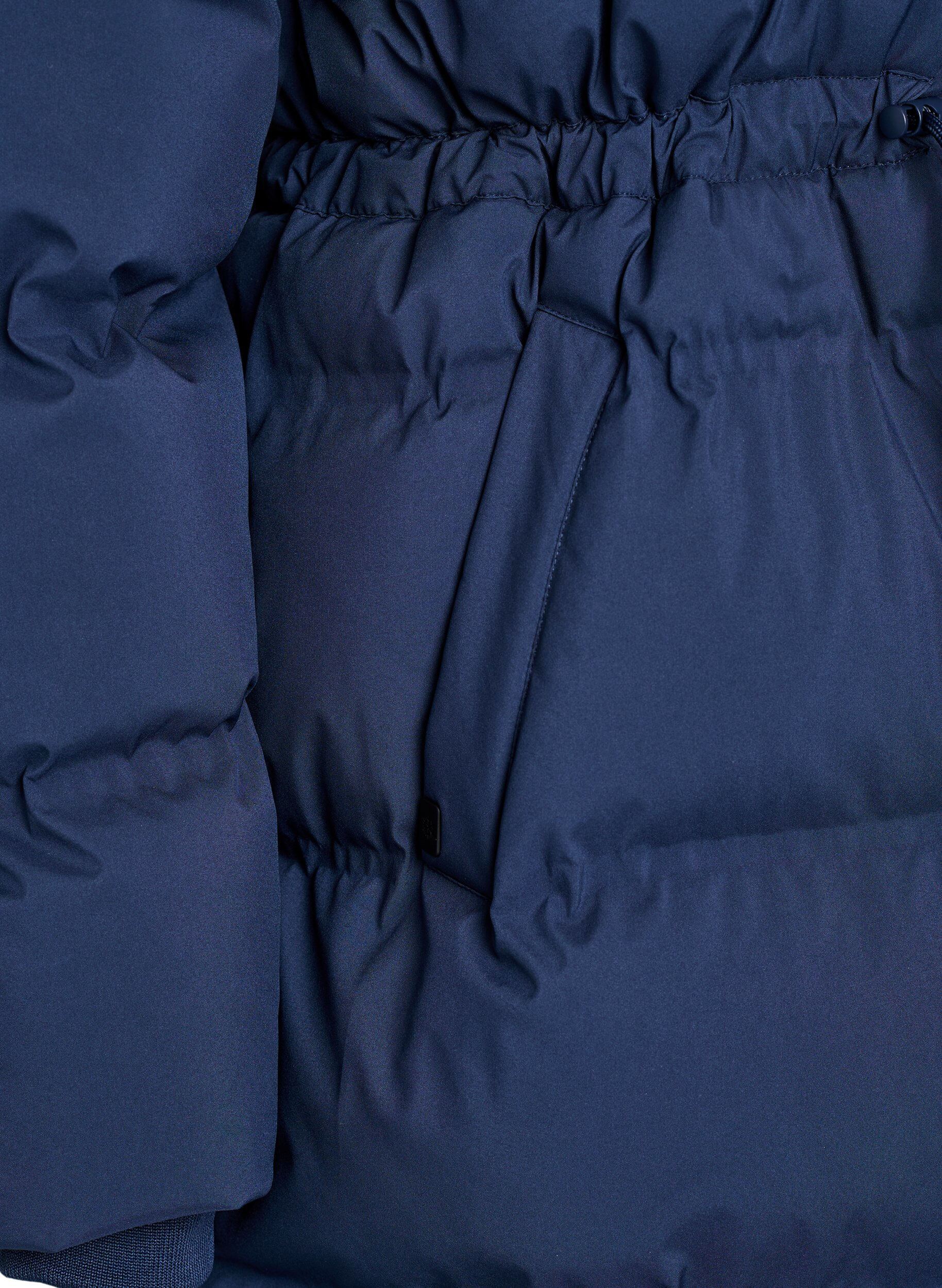 Zizzi Halflange pufferjas met verstelbare taille, Blauw, Packshot image number 3