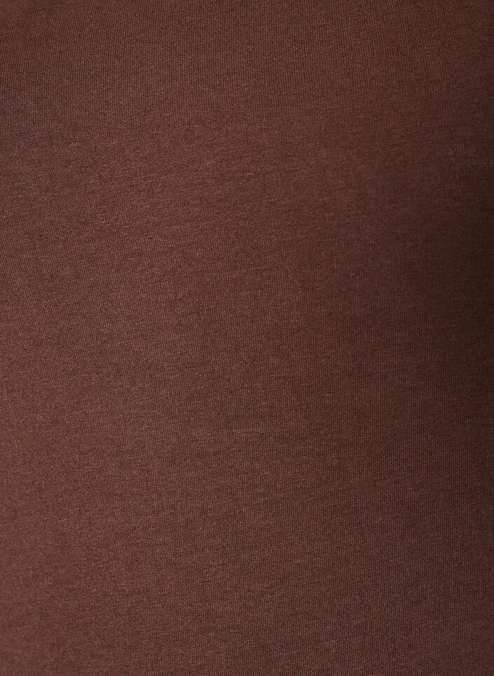 Effen basic top in katoen, Bruin, Packshot image number 2