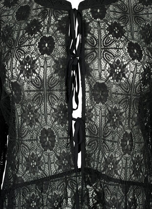 Kanten blouse met strikdetail, Black, Packshot image number 2