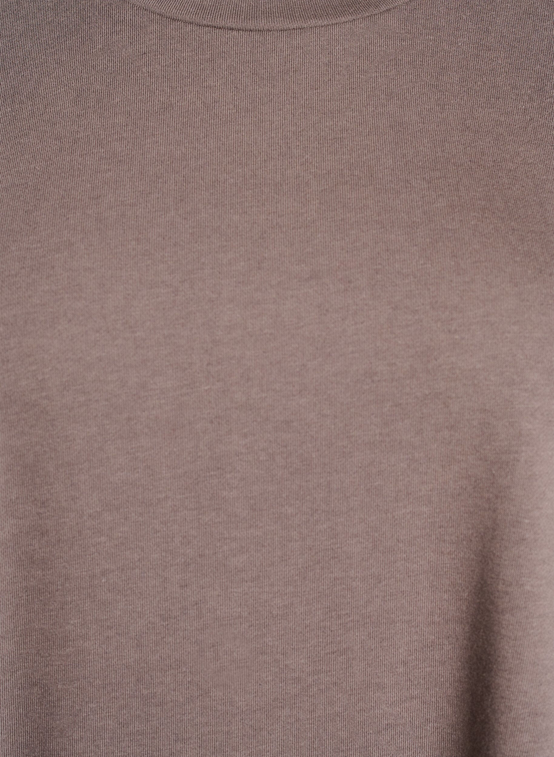 Zizzi Knielange jerseyjurk met zakken en A-lijn vorm, Bruin, Packshot image number 2