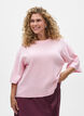 Los gebreide shirt met korte mouwen, Roze, Model image number 0