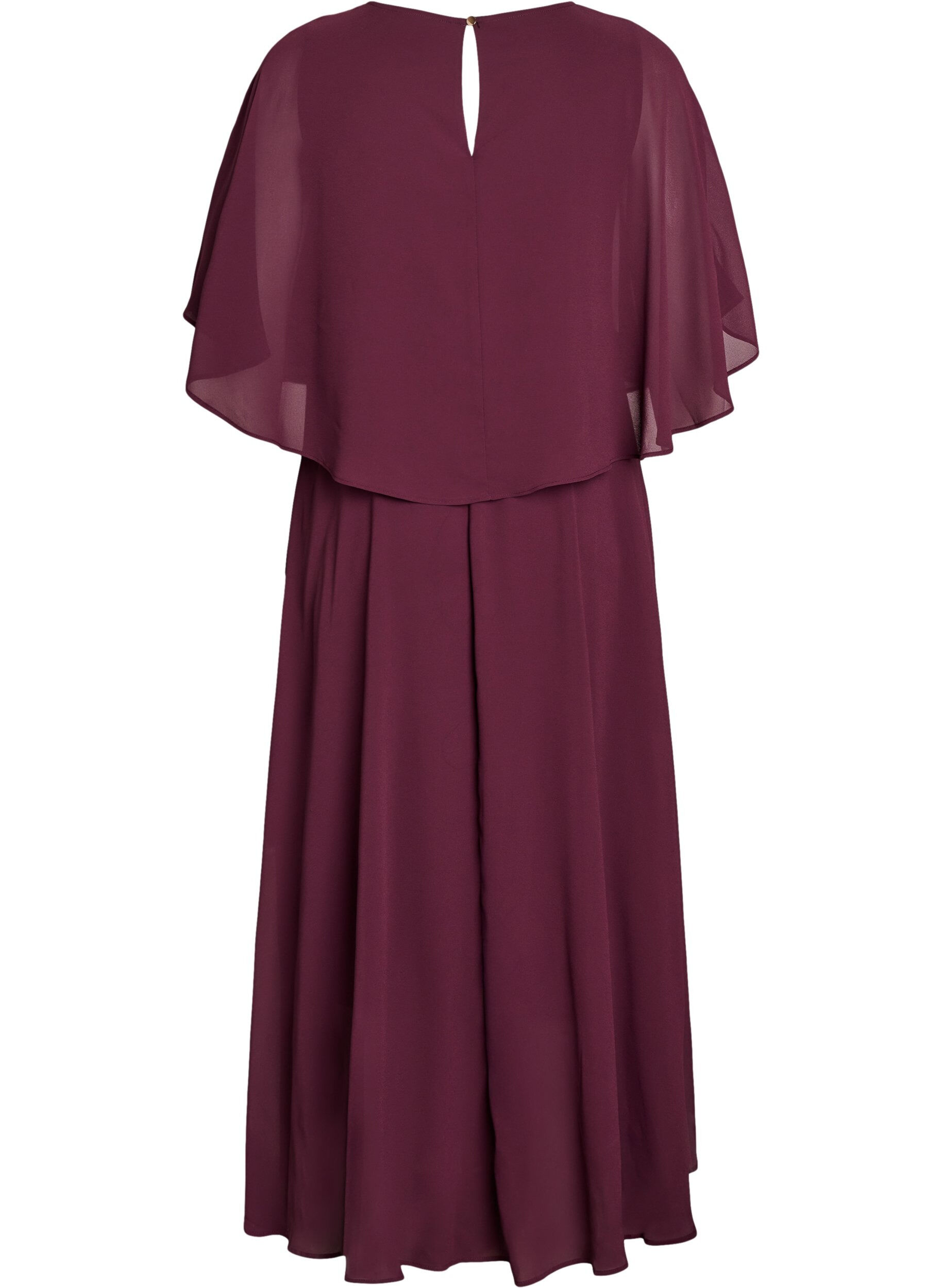 Zizzi Maxi-jurk met korte mouwen en a-vorm, Rood, Packshot image number 1