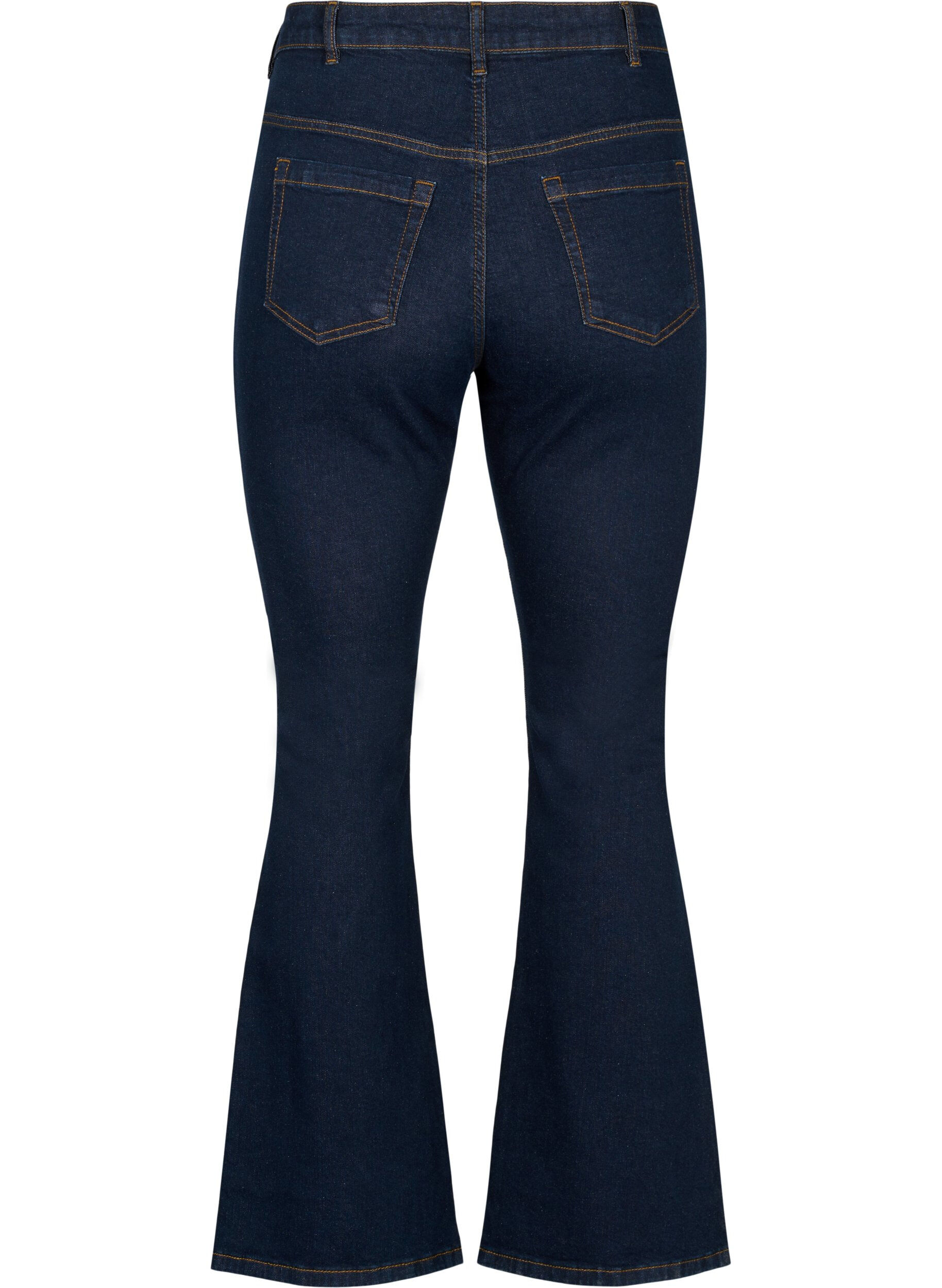 Zizzi Ellen bootcut jeans met hoge taille, Blauw, Packshot image number 1