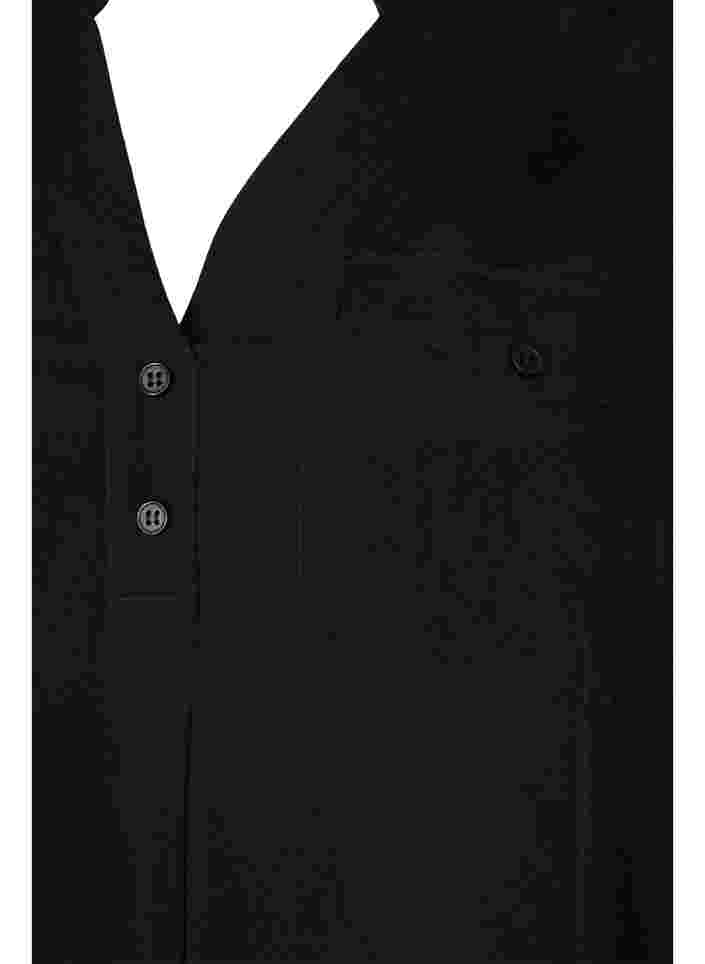 Tuniek van viscose met korte mouwen, Black, Packshot image number 2