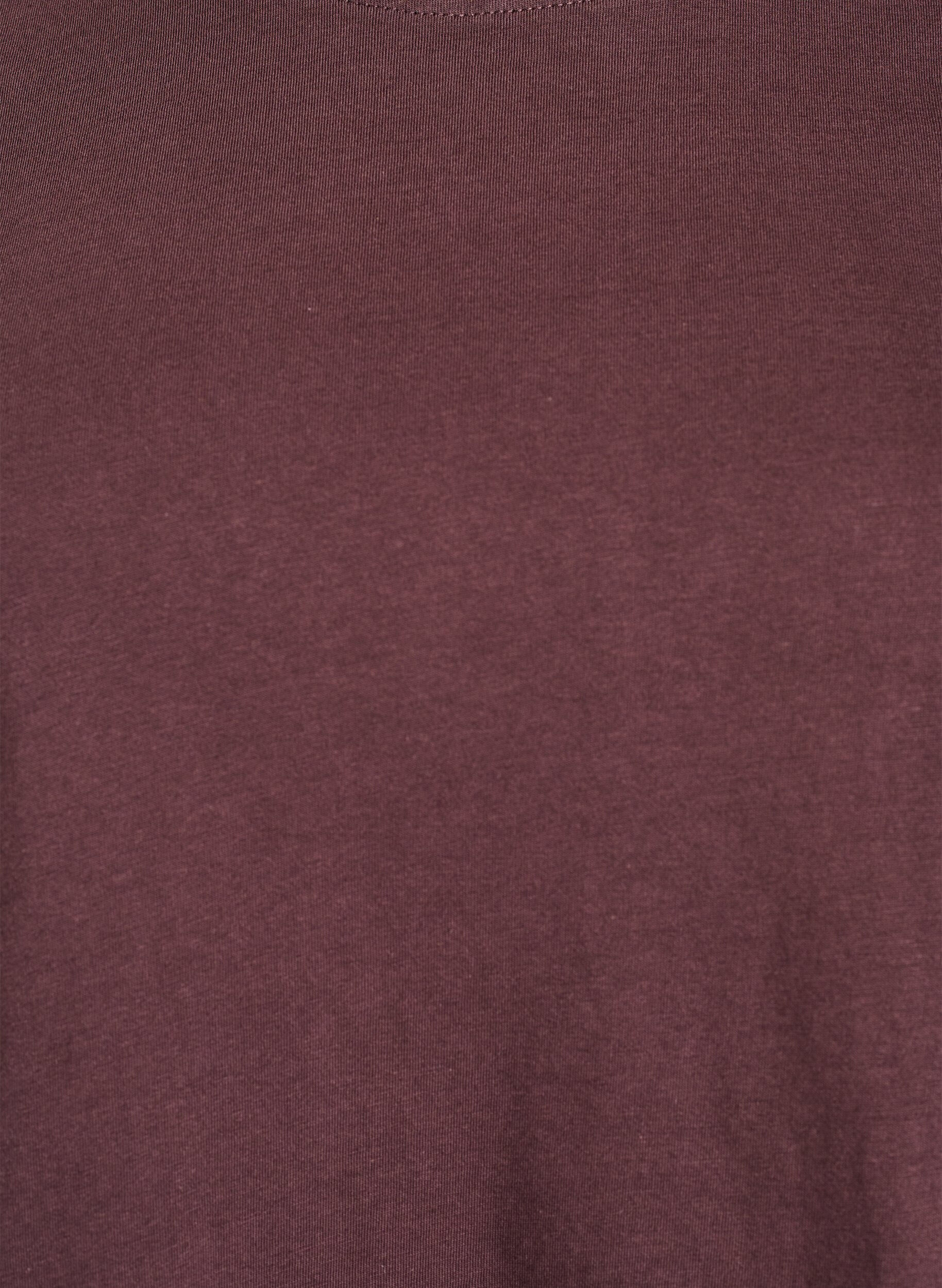 Zizzi Basic katoenen T-shirt met ronde hals, Bruin, Packshot image number 2