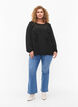 Blouse met lange mouwen en ruches, Black, Model image number 2