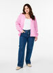 Gebreide cardigan met wol en knoopsluiting, Begonia Pink Mel., Model image number 2