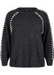 Gebreide blouse met stiksels, Dark Grey White Mel., Packshot image number 0