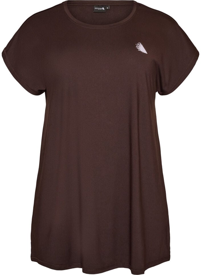 Lang trainings-T-shirt, Bruin, Packshot image number 0