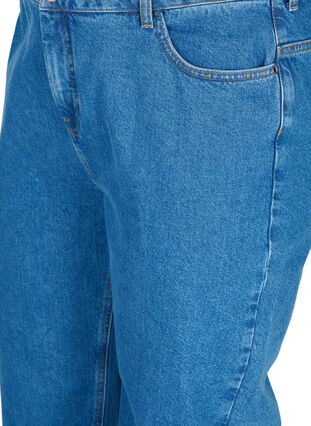 Straight jeans met hoge taille, Blue denim, Packshot image number 2