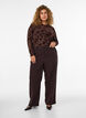 Op maat gemaakte broek met wijde pijpen en hoge taille, Bruin, Model image number 0