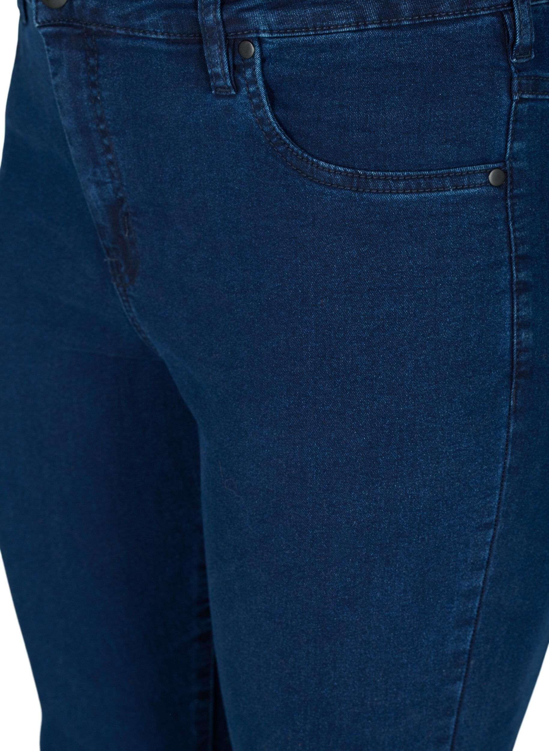 Zizzi super slim fit Amy jeans met hoge taille, Blauw, Packshot image number 2