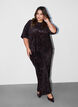 Paillettenblouse met mouwen tot de elleboog, Bruin, Model image number 1