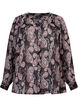Blouse met v-hals en print, Black/Beige Paisley, Packshot image number 0