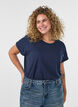 T-shirt met korte mouwen van katoenmix, Blauw, Model image number 0