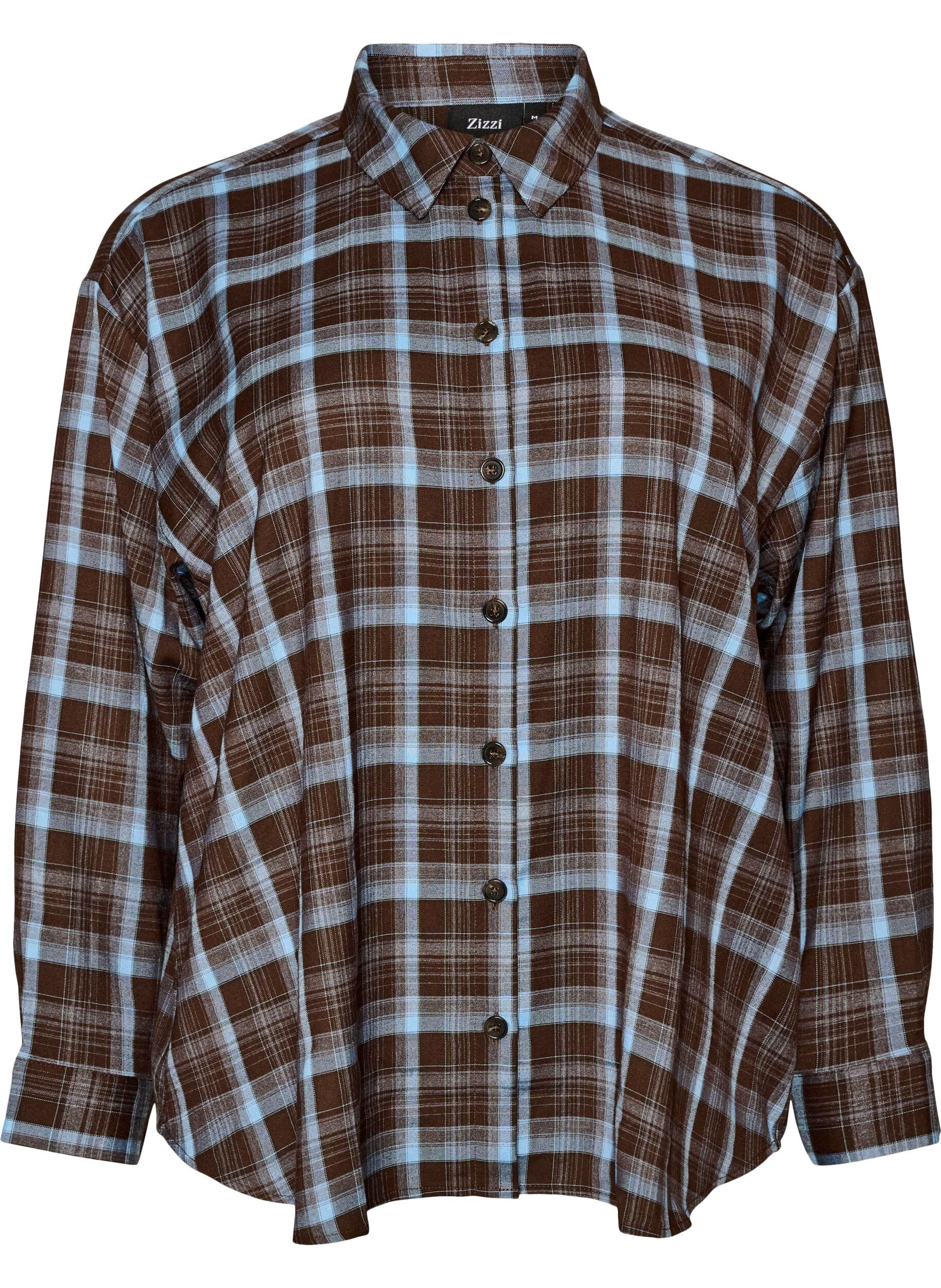ZizziGeruit overhemd met een losse pasvorm, Bruin, Packshot image number 0