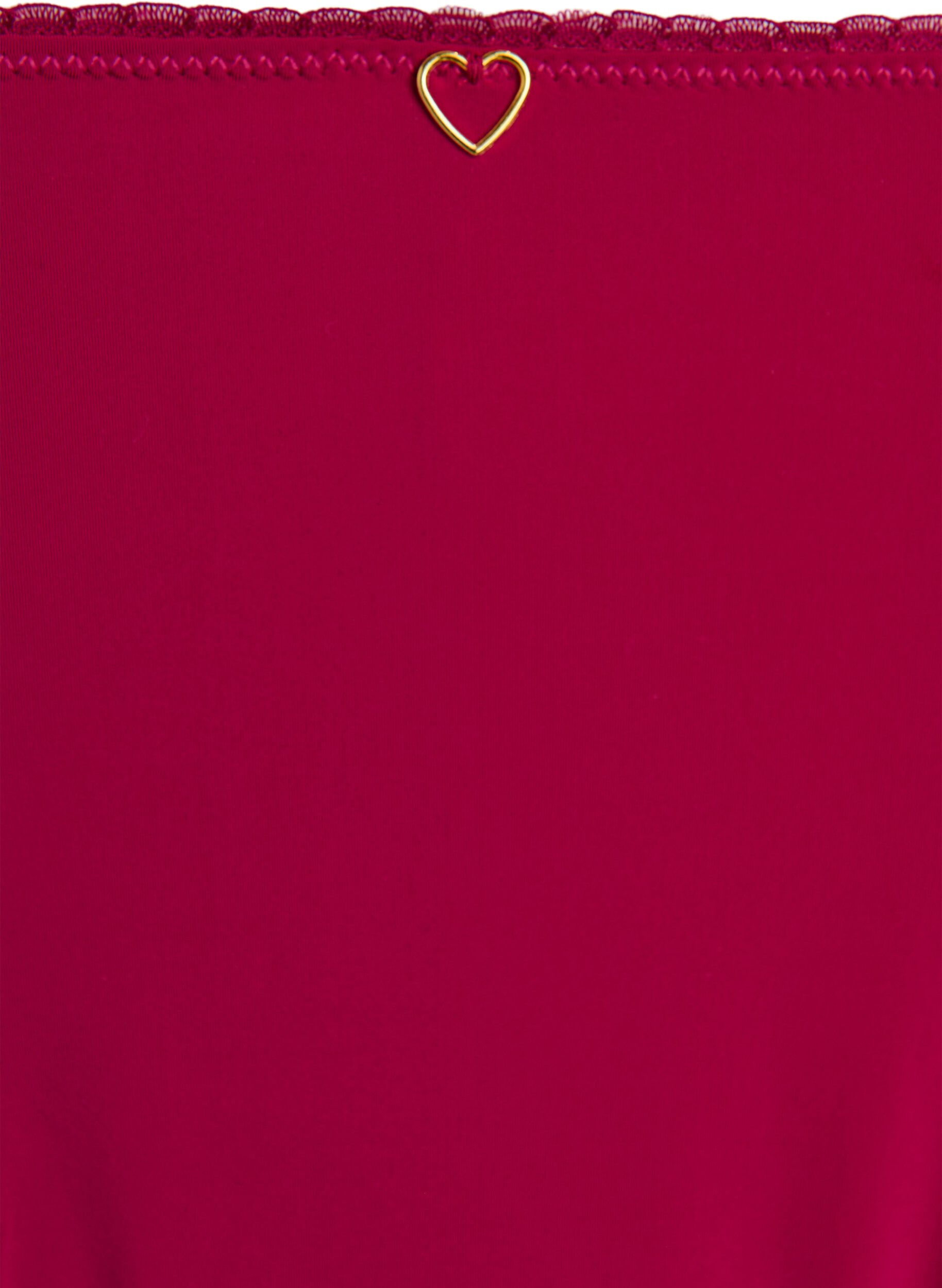 Zizzi Microfiber Braziliaanse slip met kanten details, Boysenberry, Packshot image number 2