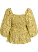 Blouse met smock en vierkante halslijn, Geel, Packshot image number 1