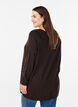 Gebreide blouse met knoopsluiting aan de zijkant, Bruin, Model image number 2