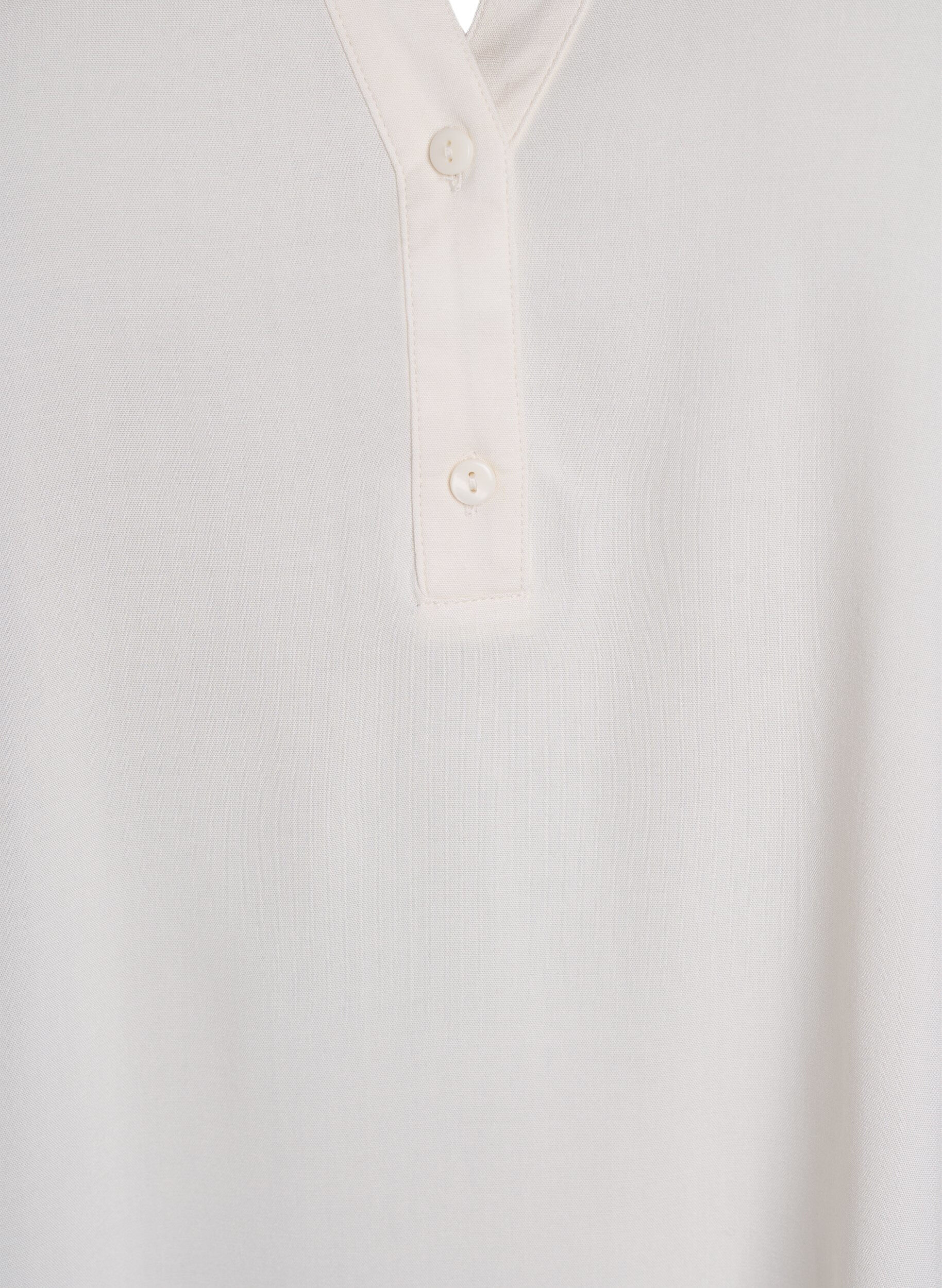 Zizzi Mouwloze viscose blouse, Vanille, Packshot image number 2