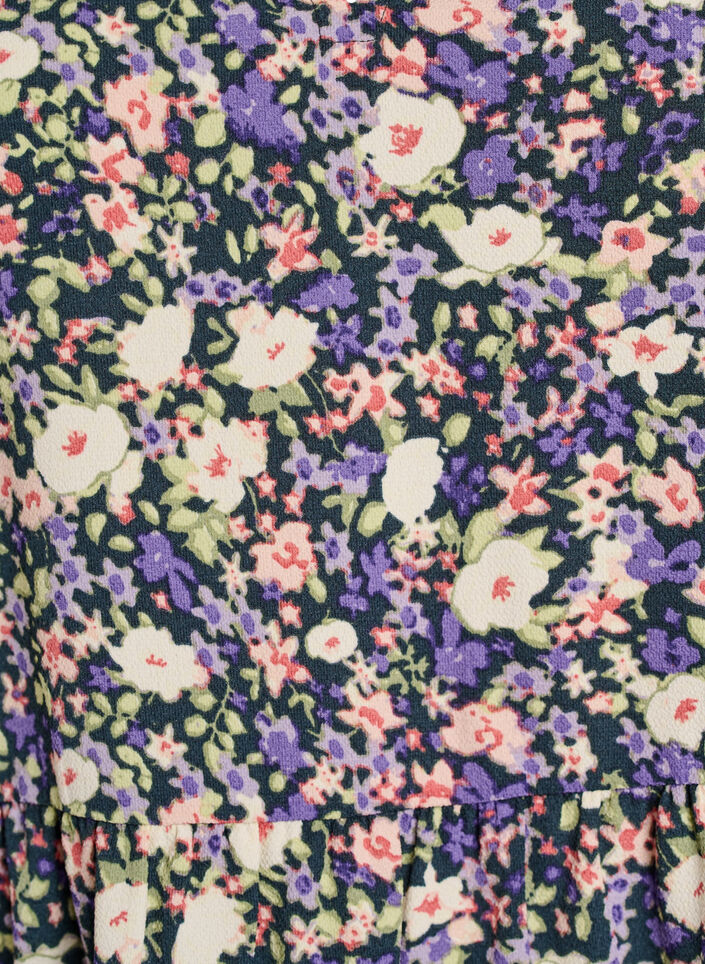 Jurk met korte mouwen, A-lijn en snijlijnen, Paars, Packshot image number 2