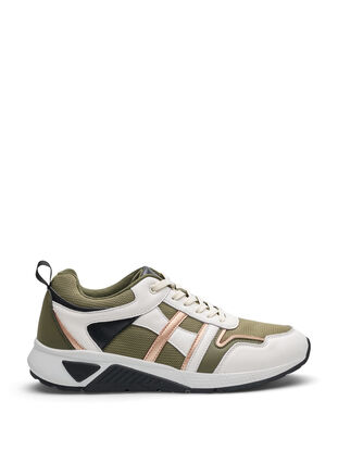 Sneakers met wijde pasvorm, Army Green/Rose Gold, Packshot image number 0