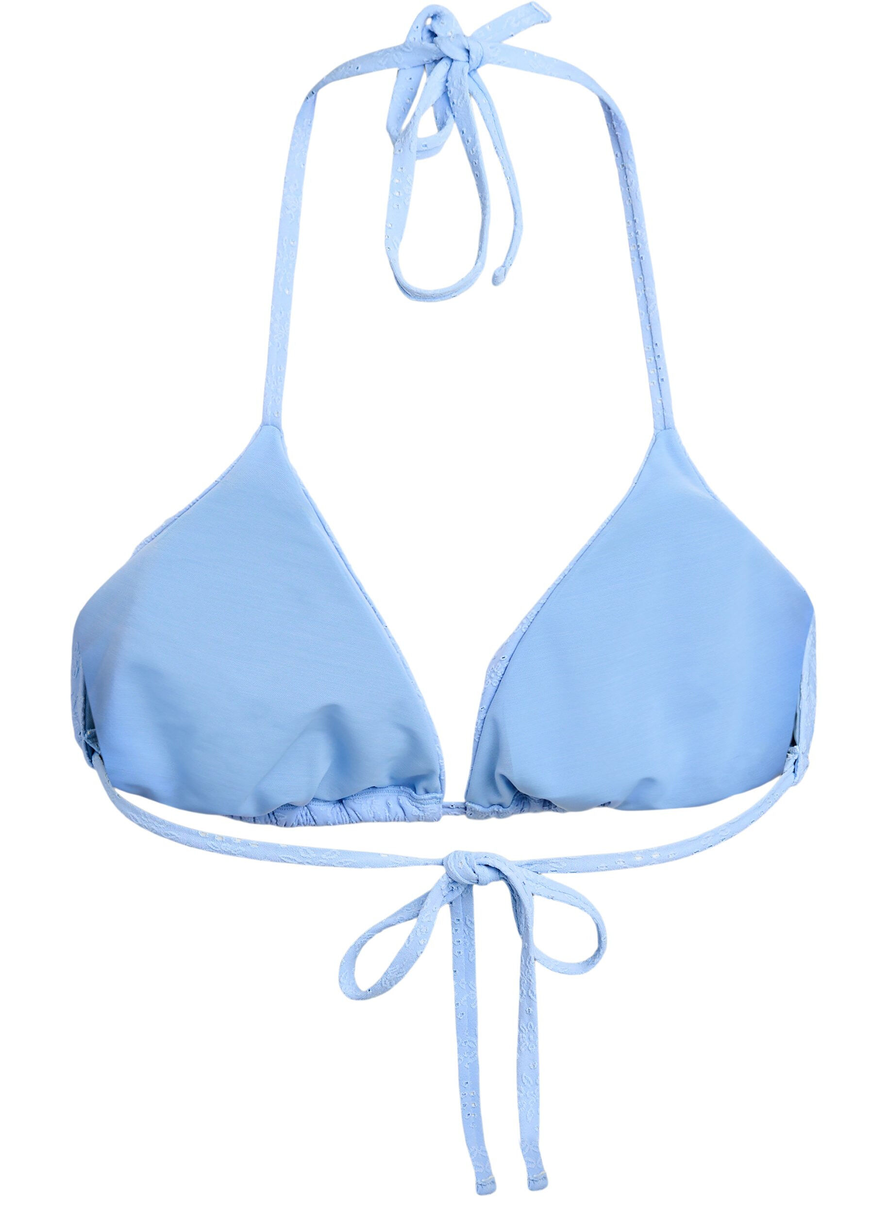 Zizzi Triangle bikinitop met een gestructureerd patroon, Blauw, Packshot image number 1