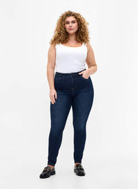 Super smalle jeans met hoge taille, Dark Blue, Model
