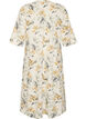 Midi-jurk in linnen en viscose met 1/2 mouwen, Wit, Packshot image number 1