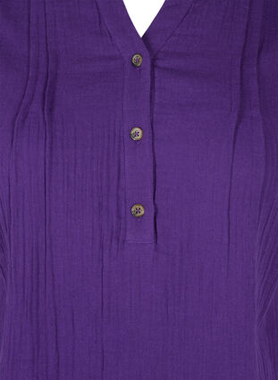 Katoenen top met knopen, Violet Indigo, Packshot image number 2